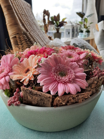 DIY-Paket Fröhlicher Teller mit Blumen Grün
